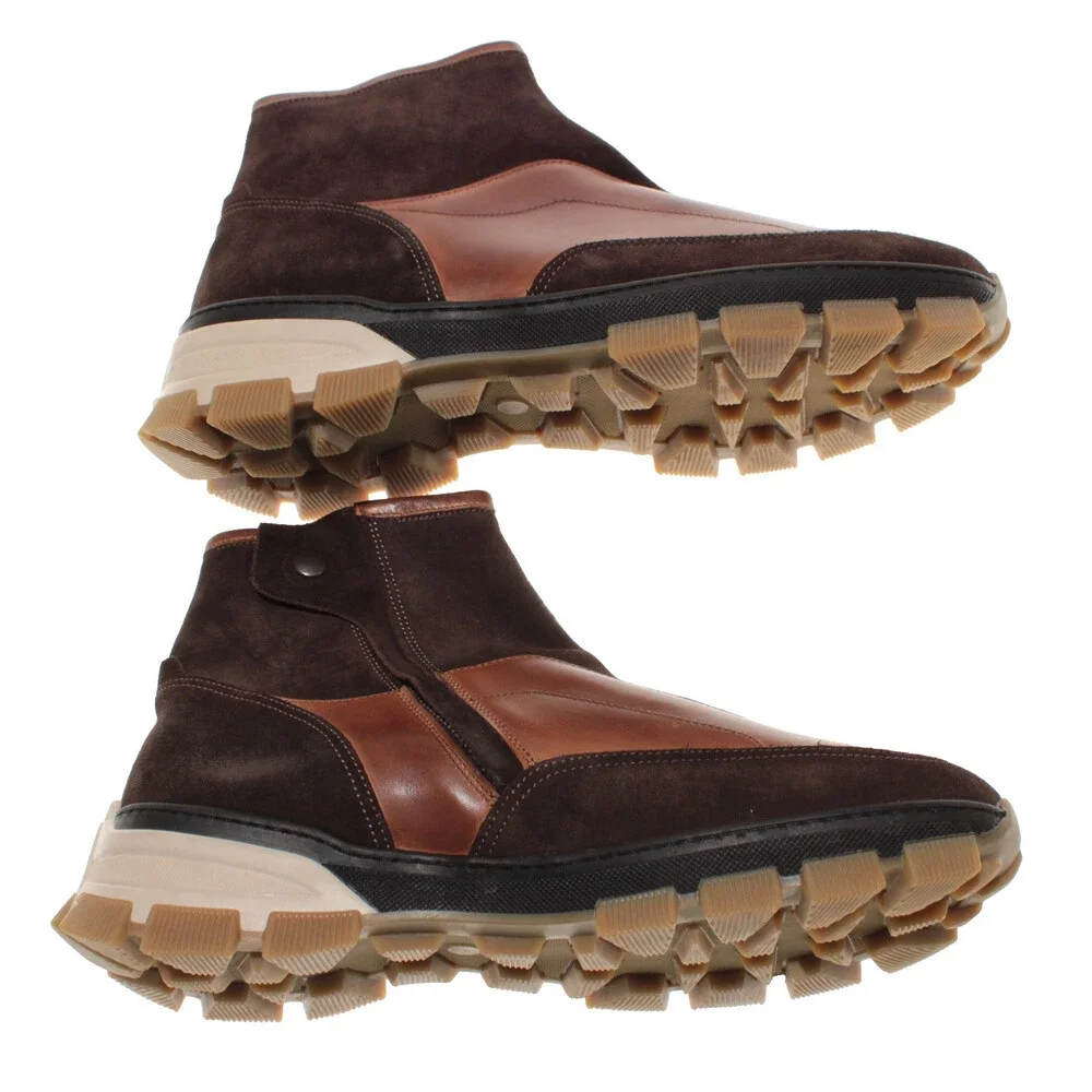 Di Bianco NWD Boots Size 42 (US 9) in Brown Suede & Leather Made in Italy